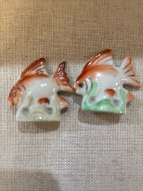 Vintage Porcelain Fish Chopstick Rests - Made in Japan